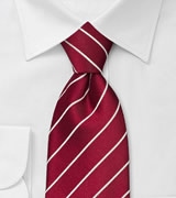 Cherry-Red Striped Necktie