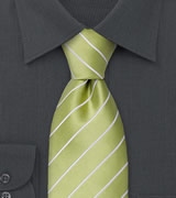 Trendy Mens Tie in Lime Green & White