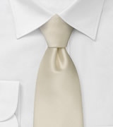 Formal Mens Tie in Solid Cream
