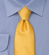 Solid Golden Yellow Mens Tie