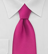 Solid Necktie in Hot Magenta-Pink