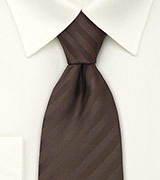 Chocolate Brown Tie With Subtle Stripes