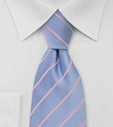 Baby Blue and Pink Striped Neck Tie