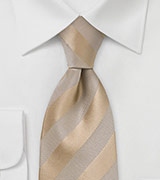Textured Gold Striped Tie