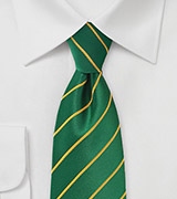 Men's Striped Tie in Greens and Golds