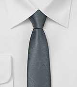 One of a Kind Leather Looking Tie in Stone Gray