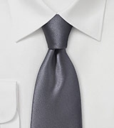 Sharp Tie in Solid Smokey Pewter
