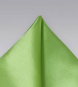 Solid Lime Green Pocket Square in 100% Silk with Satin Finish