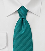 Peacock Teal Striped Men's Tie