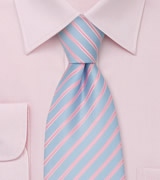 Trendy Mens Necktie in Electric-Blue and Pink