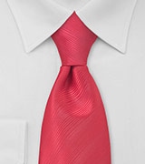 Solid Mens Tie Watermelon Red