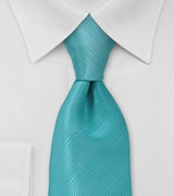 Solid Aqua Blue Mens Tie