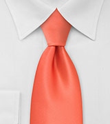 Solid Tangerine Orange Necktie