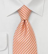Classy Striped Necktie in Tangerine-Orange