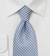 Diamond Patterned Tie in Soft Blue