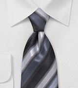 Sleek Tie in Silvers