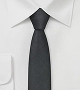 Textured Skinny Tie in Black