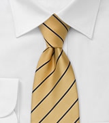 Striped Yellow and Navy Mens Necktie