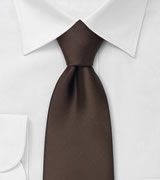 Solid Mens Tie in Chocolate Brown