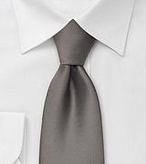 Solid Mens Neck Tie in Taupe-Gray