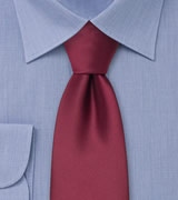 Solid Burgundy Red Mens Necktie