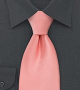 Solid Color Necktie in Tropical Peach