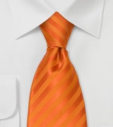 Classic Necktie in Bright Pumpkin-Orange