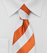 Orange and White Striped Tie