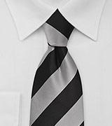 Classy Striped Tie Gray Black