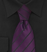 Mens Tie Eggplant Purple & Black