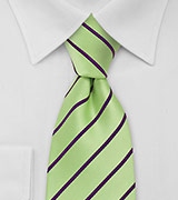 Mens Necktie in Mint Green and Purple