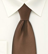 Solid Color Tie in Mocha Brown