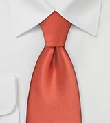 Mens Tie in Dark Coral Red