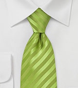 Striped Tie in Apple Green