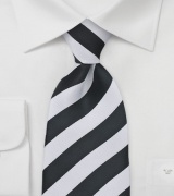 Black & White Striped Tie