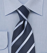 Striped Tie in Dark and Light Blues
