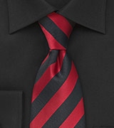 Deep Red and Black Tie