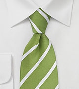Grass Green and White Necktie