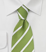 Grass Green and White Necktie