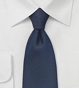 Dark Navy Tie with Embroidered Diamonds