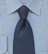 Micro Check Tie in Dark Midnight Blue