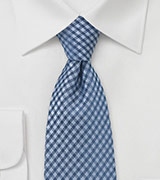 Trendy Blue Gingham Check Tie