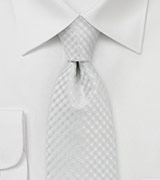 Festive Bone White Gingham Check Tie