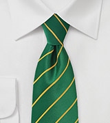 Men's Striped Tie in Greens and Golds