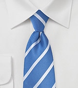 Riviera Blue and Silver Striped Tie