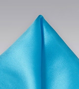 Silk Pocket Square in Mermaid Blue