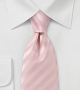 Narrow Tie in Solid Pastel Pink