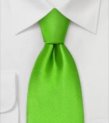 Solid Bright Lime-Green Silk Tie