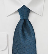 Traditionally Patterned Peacock Blue Tie
