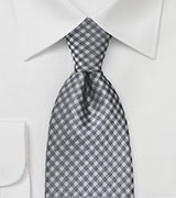 Gingham Tie in Silvers